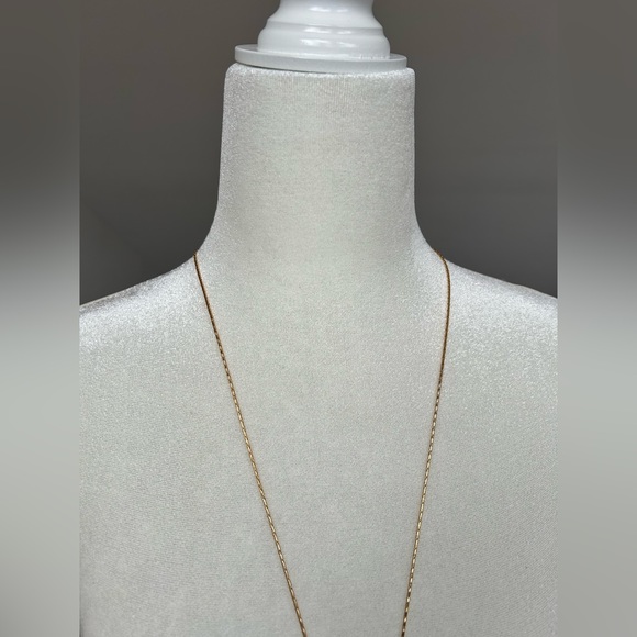 Unique Faux red Leather gold color chain necklace holiday warm winter fall goth - Picture 4 of 6